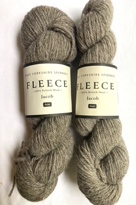 2 Skeins WEST YORKSHIRE SPINNERS Jacob Wool Aran Fleece Yarn Light & Medium Gray - Image 1 of 4