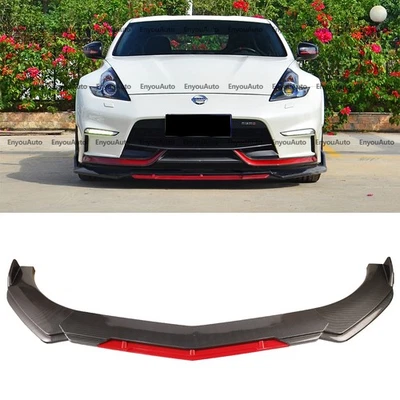 For Nissan 350Z 370Z GTR Universal Front Bumper Lip Spoiler Splitter Carbon Red - Изображение 1 из 4