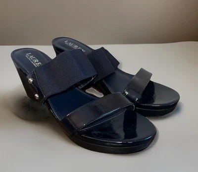 Lauren Ralph Lauren Tacones Mula, Sandalias Elegante Negras, Mujer Talla 9.5, Usadas en Excelente Condición Foto 1 de 4