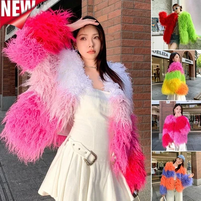 Mujeres Mongol Invierno Cálido Piel de Oveja Chaqueta Gruesa Piel Sintética Abrigo Multicolor Foto 1 de 4