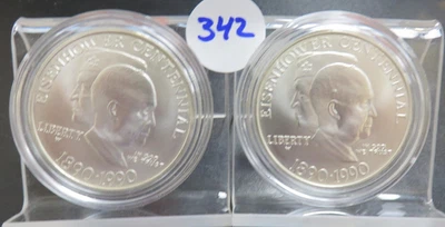 2 - UNC Commemorative Silver Dollars No Packaging Both 1990 - Image 1 of 2