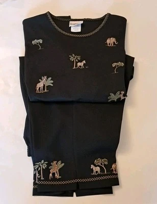 Túnica y pantalón capri Safari de gran tamaño 2 piezas para mujer mediano/grande Resort crucero playa  Foto 1 de 4