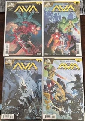 Aliens vs Avengers 1-4 Complete Comic Lot Set Hickman Ribic Marvel 2025 - Image 1 of 4