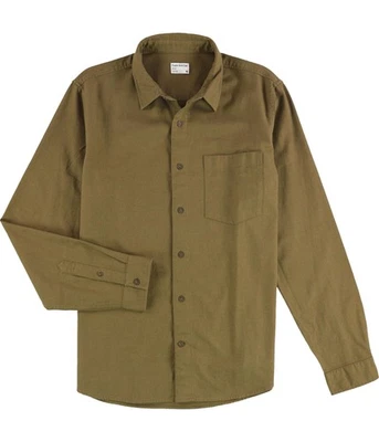 Frank & Oak Mens Flannel Button Up Shirt, Brown, Medium - Image 1 of 2