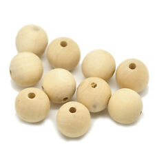 100 x 10mm Round Wood Spacer Bead Natural Unpainted Unfinished Wooden Beads Ball