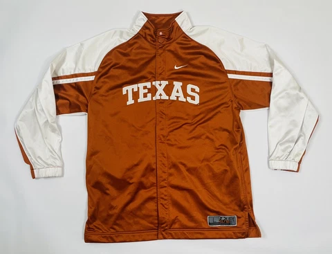 VTG Men’s Nike Elite Texas Longhorns Button Up Basketball Warmup Jacket Size L Cover