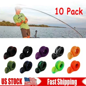 10PCS Fishing Rod Cover Sleeve Braided Mesh Rod Sock Protector Pole Fish Sock - Picture 1 of 10
