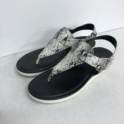 Sandalias Tanga Naturalizer LINCOLN Blanco Cuero Serpiente Correa al Tobillo Talla 8 Foto 1 de 4