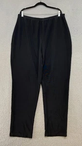 Susan Graver Essentials Pants Womens 2XT Tall Liquid Knit Black Pull On Neutral - Picture 1 of 12