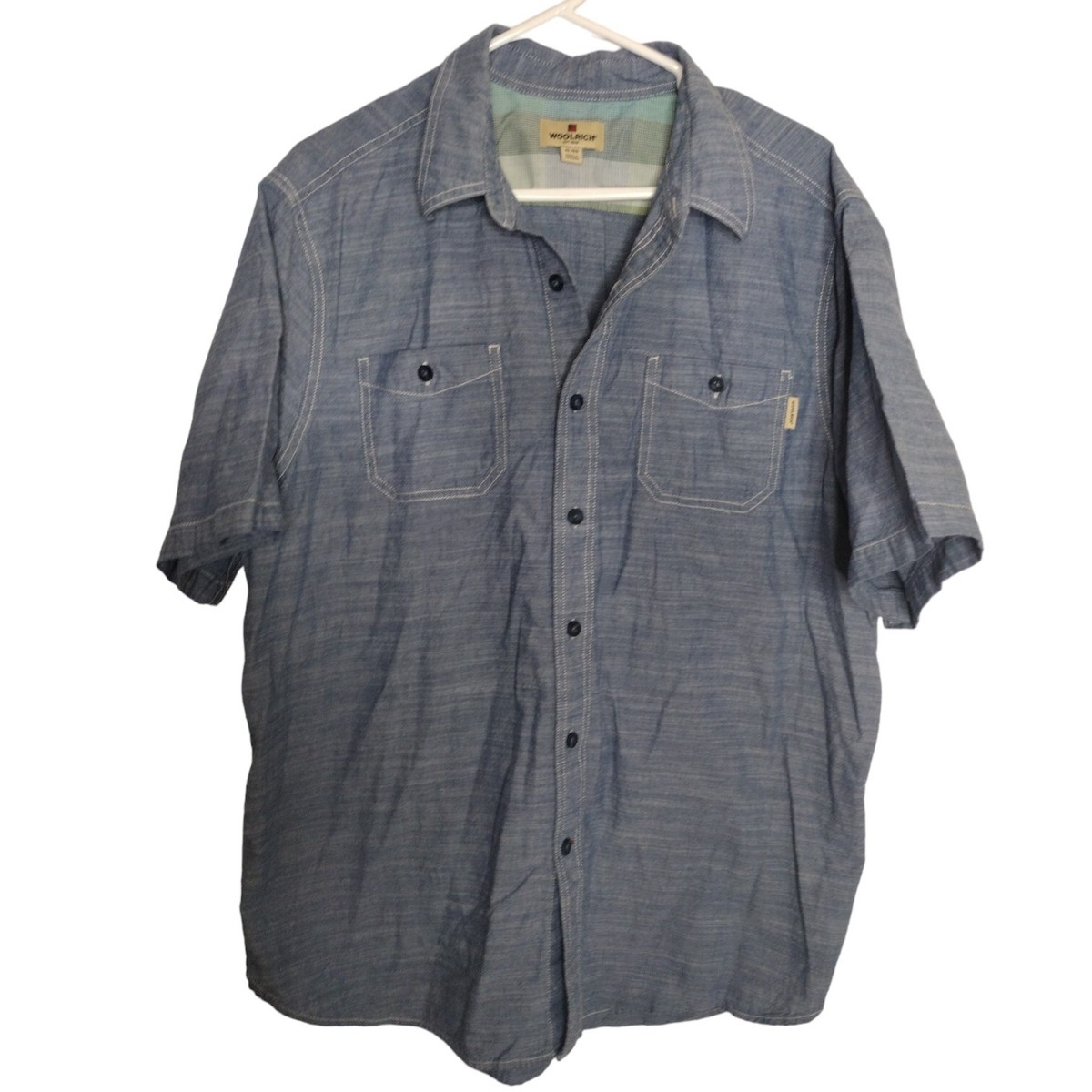Woolrich Denim Solid Casual Button-Down Shirts for Men for