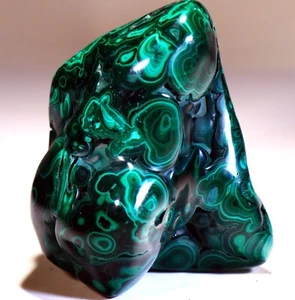 3.4" 14.4 oz Top Quality Polished Bull's Eye Malachite, Congo! M471 - Picture 1 of 4