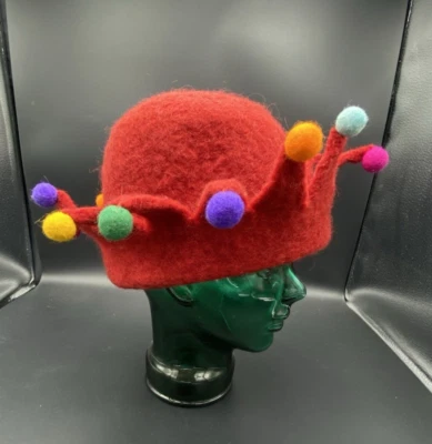 Sombrero de fieltro de lana hecho a mano artesanal cosplay vapor punk patinador bufón Halloween cálido Foto 1 de 4