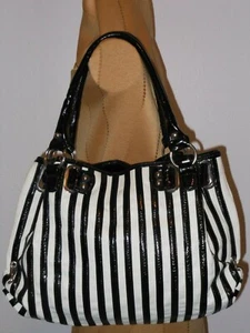 NUCOLLECTIONS BLACK AND WHITE OVERSIZE SHOULDER BAG - Picture 1 of 7