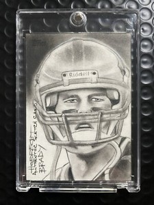 🔥1/1🔥 Tom Brady 🐐2010 Topps Sketch Card ultra rare Topps artist Dave Hobrecht