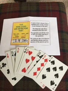 The Nine Card Lie Detector Card Trick Plus A FREE trick Called Blindfold - Picture 1 of 2