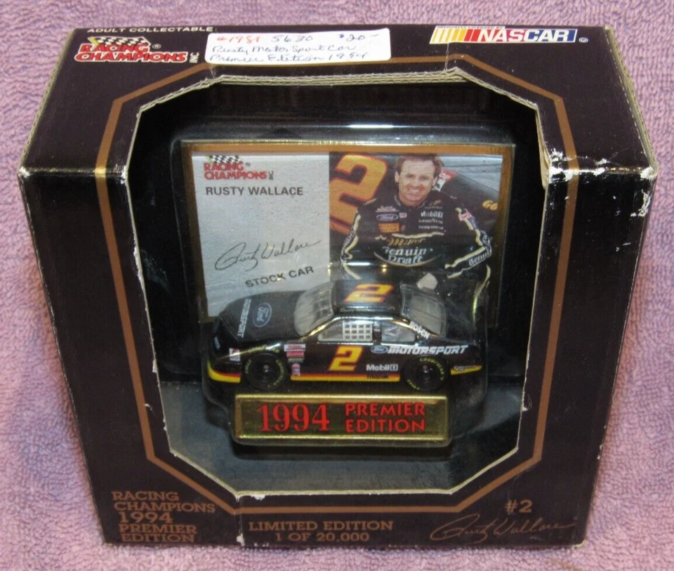 Coche de juguete fundido a presión Rusty Wallace 1994 escala 1:64 - Racing Champions Premier NASCAR Foto 1 de 1