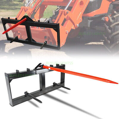 Hay Bale Spear Skid Steer Loader Tractor Quick Tach Attachment Moving 49  Steel • 346.99$