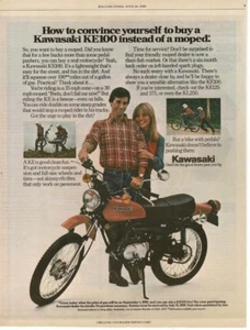 1980 Kawasaki KE100 Motorcycle intsead of a moped Vintage Print Ad - Picture 1 of 1