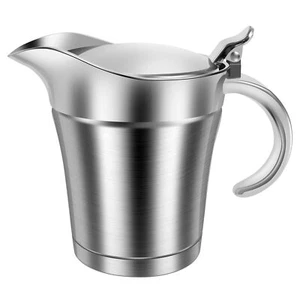 Double Insulated Gravy Boat 450ml/15.2oz Gravy Jug with Hinged Lid Stainless ... - Picture 1 of 7