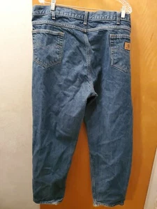 Men’s Carhartt Relaxed Fit Denim Jeans 44 x 32 RN 14806 Work - Picture 1 of 4