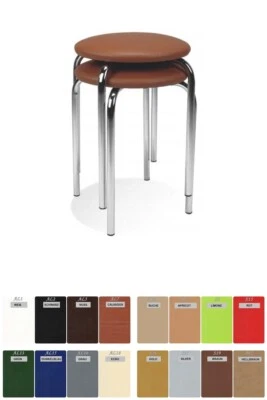 2er Set Esszimmerhocker Küchenhocker Mercury Chromfüße Kunstleder Hocker - Bild 1 von 4