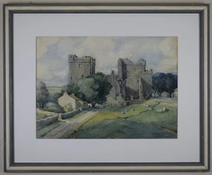 Bolton Castle, Wensleydale. Watercolour by Yorkshire artist Alice Scott, c1925 - Picture 1 of 11