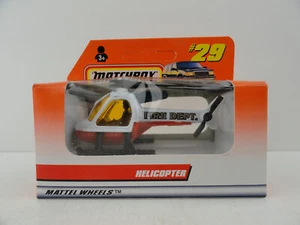 1998 Matchbox #29 Helicopter (White Fire Dept.) in Box - Picture 1 of 8