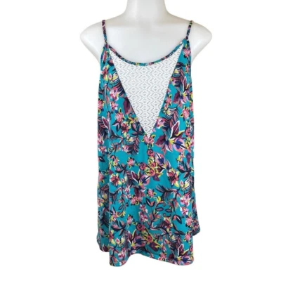 Traje de baño para mujer Xhilaration túnica hawaiana floral cami top encaje pequeño Foto 1 de 4