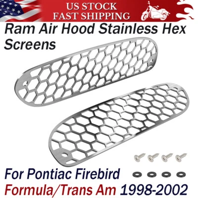 For 1998-2002 Pontiac Firebird Trans Am WS6 Ram Air Hood Grille Screens RH + LH Foto 1 de 4