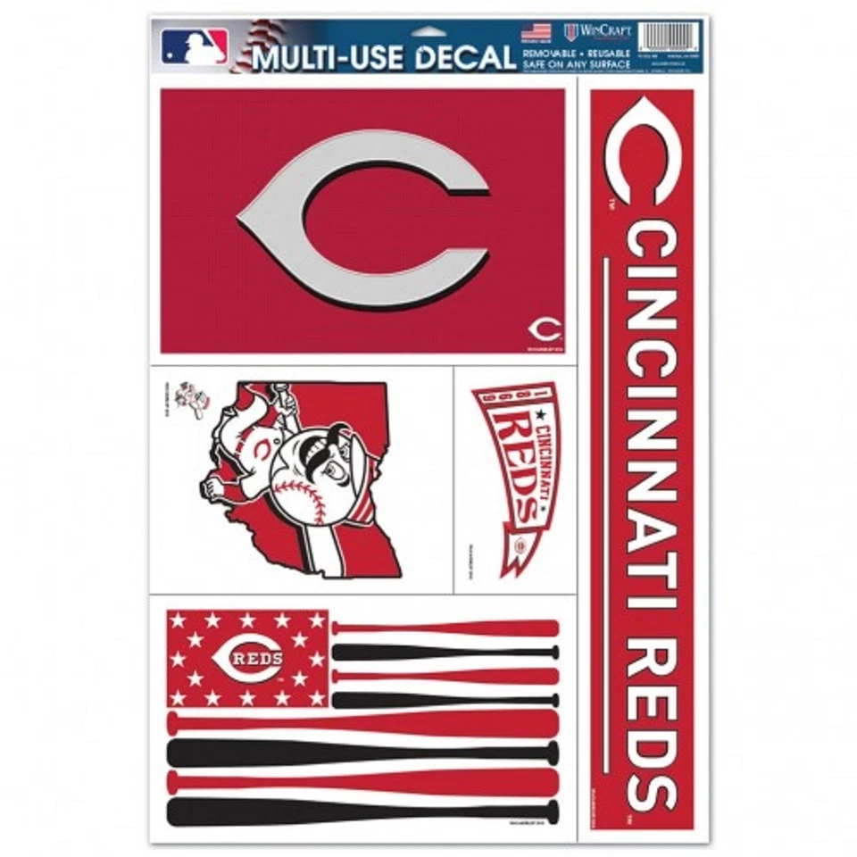 CINCINNATI REDS EST. 1869 U.S.A. FLAG ULTRA DECALS 11"X17" NEW WINCRAFT 👀 - Image 1 of 1