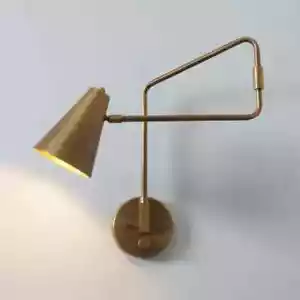 Stilnovo Style Pair Light Articulated Sconce Mid Century Brass Wall - Picture 1 of 3