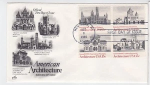 TurtlesTradingPost- American Architecture 1980 FDC #1838-41 Artcraft Hand Cancel - Picture 1 of 1
