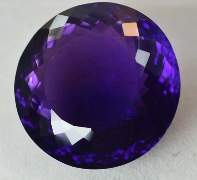 AAA+ 71.8 Ct. Large Violet Amethyst Round Cut Faceted Loose Gemstone @Women Gift - Image 1 of 4