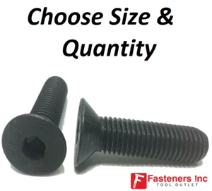 Flat Head Cap Screw Black Oxide Thread Socket- All Sizes (Choose Length & Qty) - Picture 1 of 7