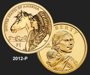 2012-P $1 Native American Sacagawea Golden Dollar Uncirculated - Picture 1 of 3