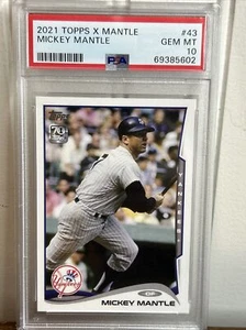 2021 Topps X Mickey Mantle MM43 PSA 10 Low PoP Only 10 Gem Mint - Picture 1 of 2