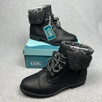 Botines Cliffs by White Mountain para mujer 11 anchos de combate negros informales Foto 1 de 4