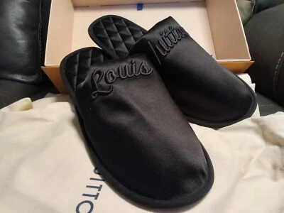 Louis Vuitton Lv Suite Mules Planos Talla 40-41 2020 Negro Satinado Gamuza 1A4MC3 Nuevo  Foto 1 de 4