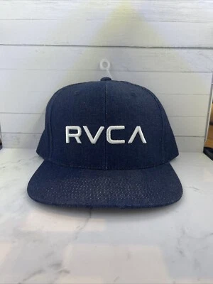 New Rvca Twil Classic Logo Embroidery Navy MID FIT Mens Snapback Hat RHTRVC-70 - Image 1 of 4