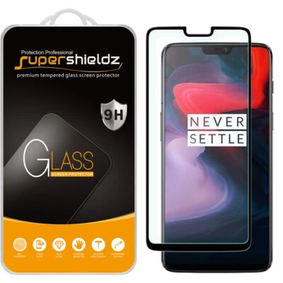 Supershieldz Full Cover Tempered Glass Screen Protector for OnePlus 6 - Image 1 of 4