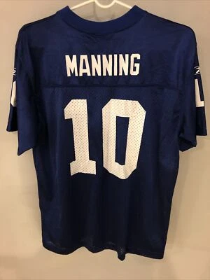 Camiseta deportiva juvenil Eli Manning New York Giants azul Reebok talla XL Foto 1 de 2