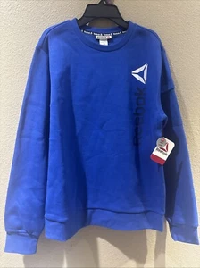 Reebok Boy's Athletic Fleece Crewneck XXL 18 Cobalt Blue Pullover Sweatshirt NWT - Picture 1 of 12