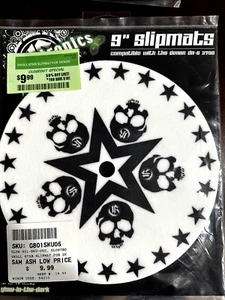 Glowtronics 9"DJ Slipmats, Glow In The Dark Skull and Star - Picture 1 of 2