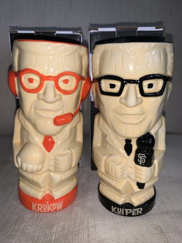 SF Giants 2023 Mike Krukow Duane Kuiper Kruk & Kuip Tiki Mugs SGA 6/25 Set Of 2 Cover