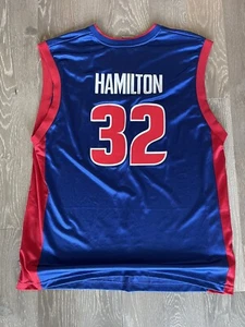 Detroit Pistons Jersey Richard Rip Hamilton Vintage 2000’s NBA Blue #32 XL - Picture 1 of 6