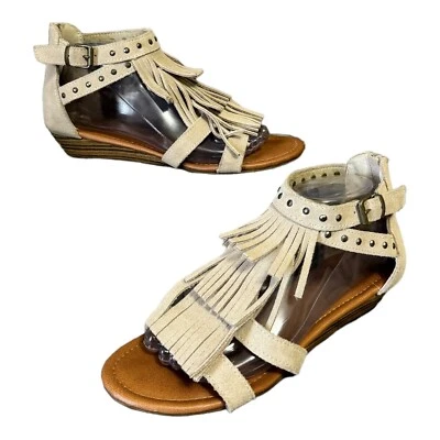 SANDALIAS MINNETONKA CORREA AL TOBILLO MUJER CUERO TOSTADO PARTE SUPERIOR ESPALDA CREMALLERA TALLA 9 Foto 1 de 4