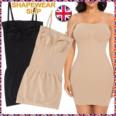 Women Slim Shapewear Slip Dress Tummy Control Under Dresses Body Shaper Seamless - Image 1 of 4
