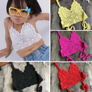 Niños Niñas Traje de baño Prendas para el torso Correas de ganchillo Bikini Chaleco Traje de baño Prendas para el torso - Imagen 1 de 13