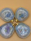 Vintage Floral Hand Painted Ashtrays, Made in Occupied Japan, Set of 4