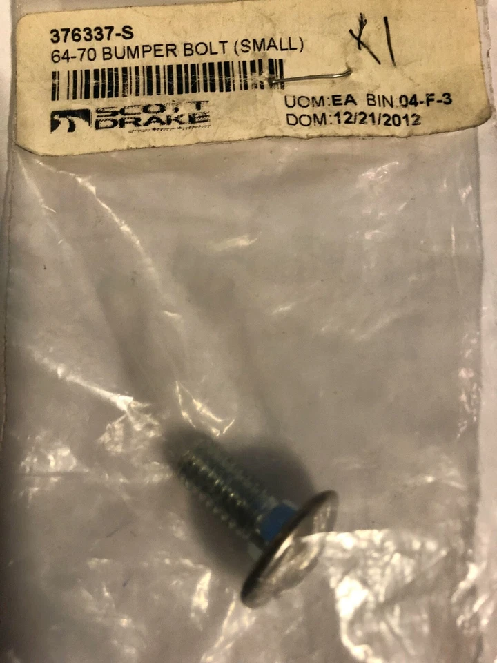 64-70 Ford Mustang small Bumper Bolt 376337-S   ( 1 pc ) - Image 1 of 1